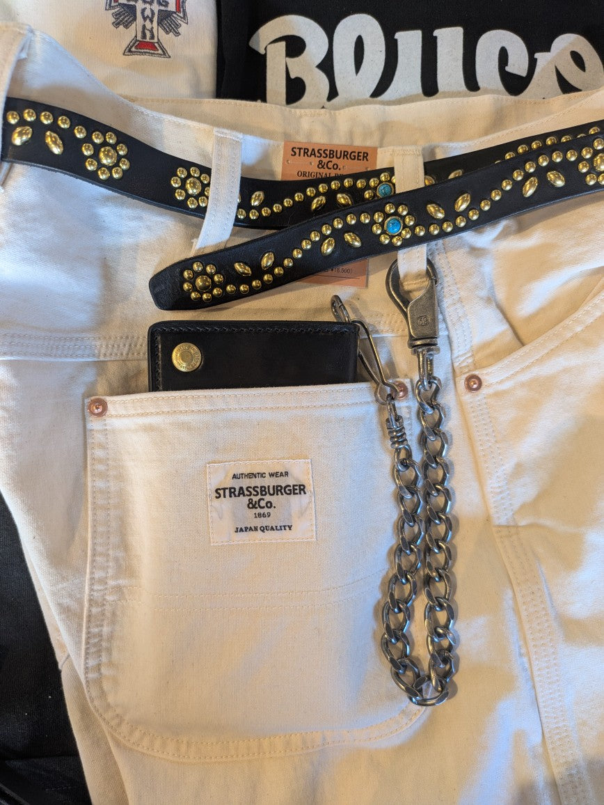STUDS NARROW BELT -Flower-
