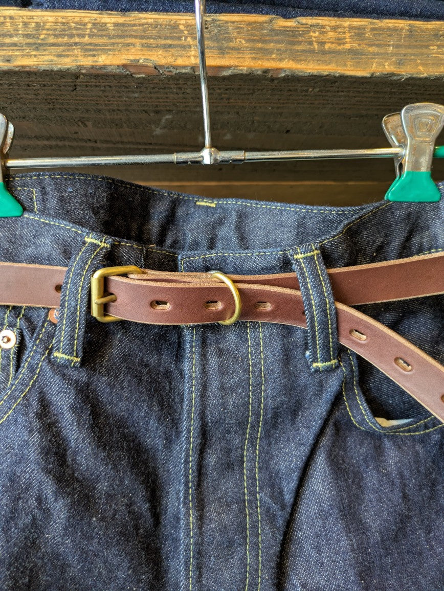 "ART BROWN" 20mm NARROW STUDS BELT -Umbrella Spots-