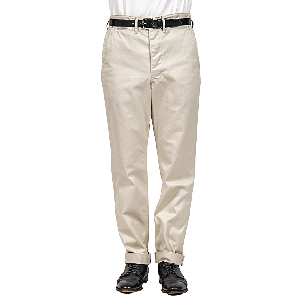 Officer Trousers Slim Type2, Pearl White Chino