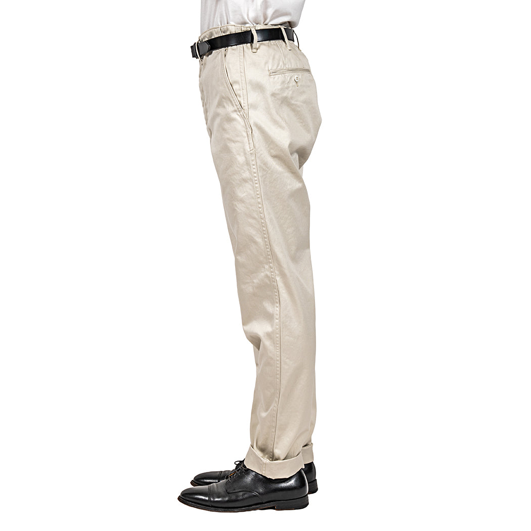 Officer Trousers Slim Type2, Pearl White Chino