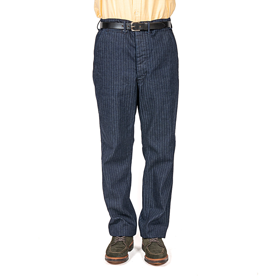 Officer Trousers Regular Type2, Indigo Herringbone