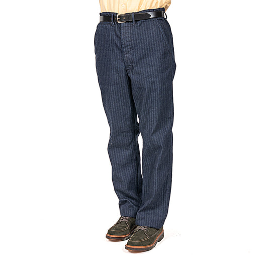Officer Trousers Regular Type2, Indigo Herringbone