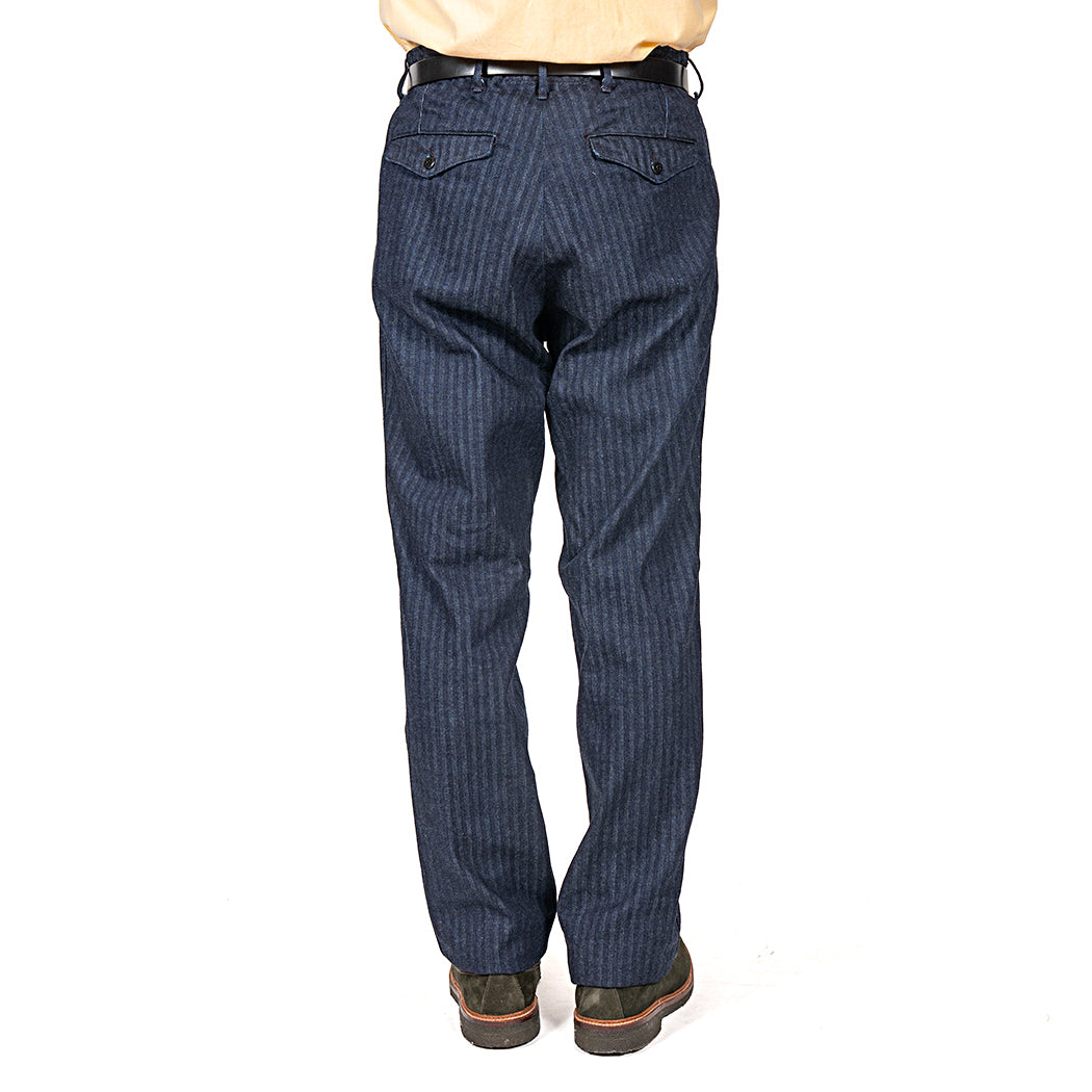 Officer Trousers Regular Type2, Indigo Herringbone