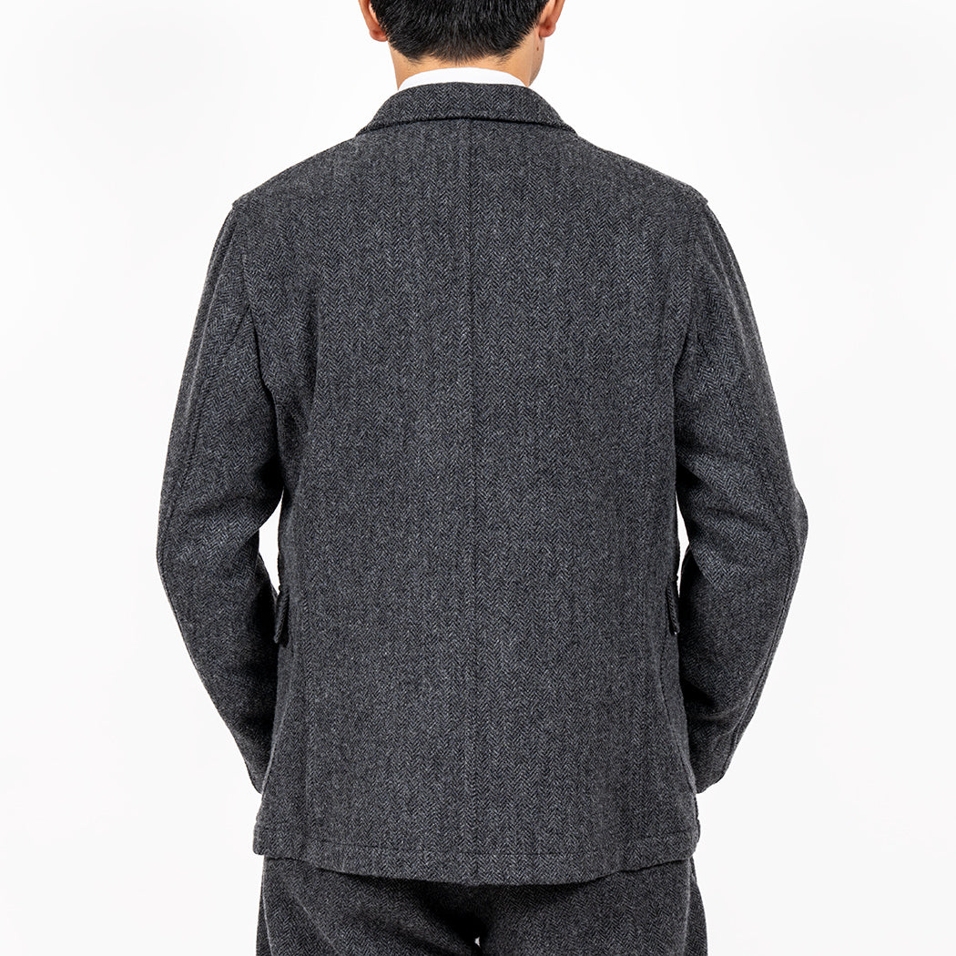 Lounge Jacket, Wool Cotton Tweed